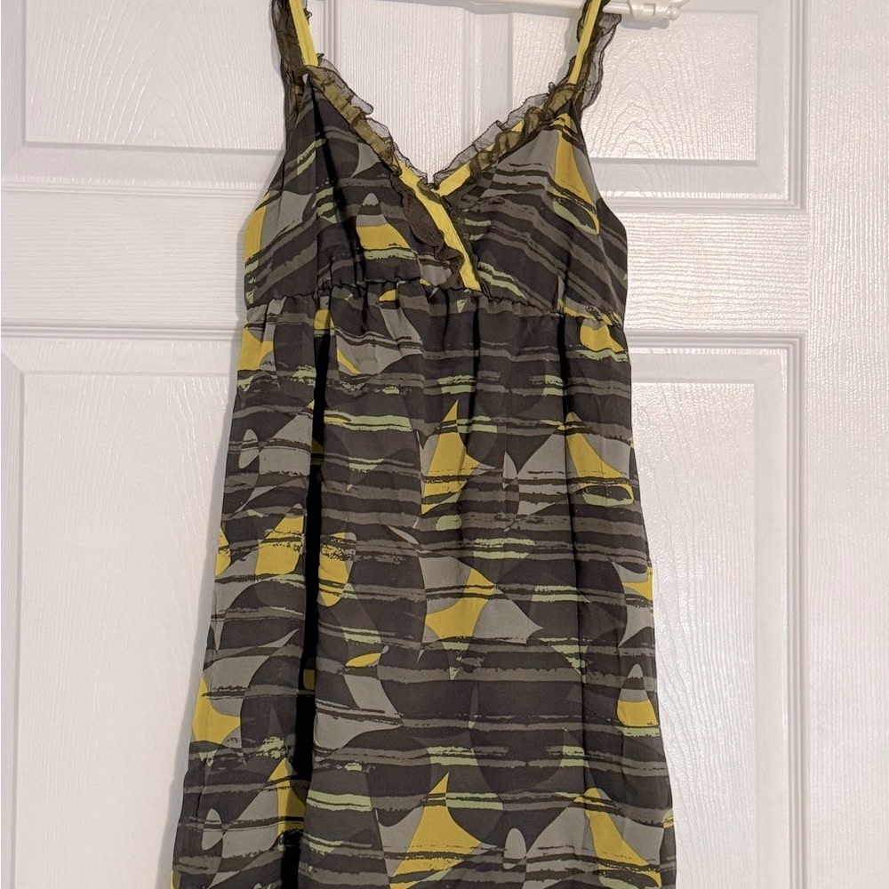 Anthropology Hero&Leander Yellow and grey Women's Dress